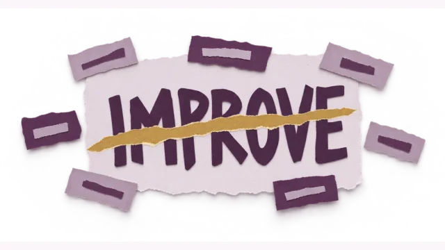 Cut-paper collage illustration for “Fix a Vague IEP Goal: Seven Edits That Turn “Improve” Into Something You Can Measure” — Special Education Classroom Desk