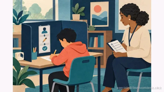 Teachers coordinate a student's classroom accommodations with a private implementation checklist