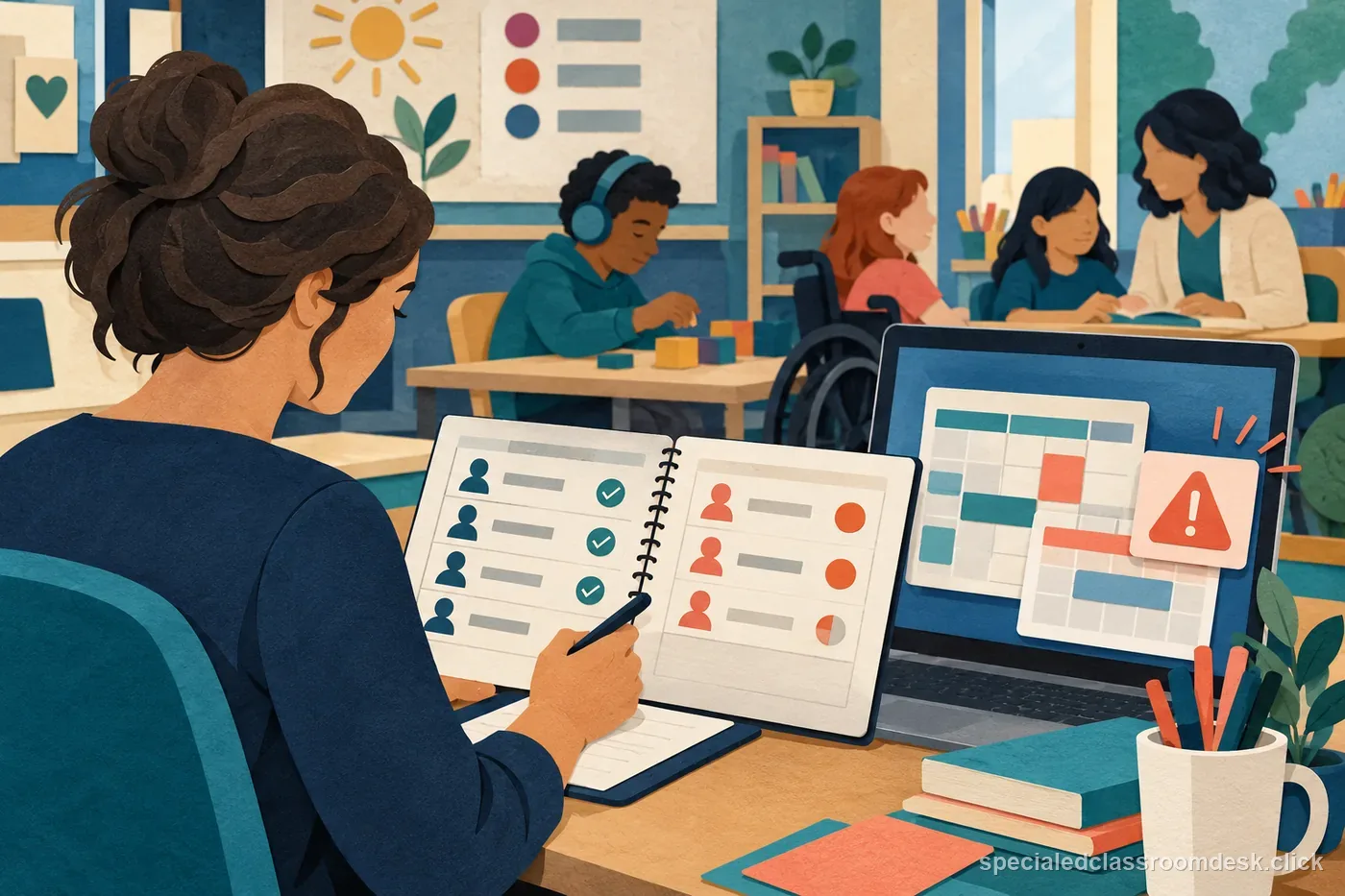 Teacher plans IEP service sessions and records a scheduling conflict for follow-up