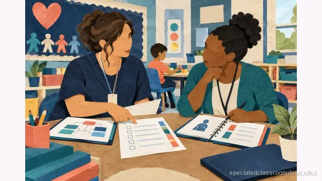 Teacher and paraprofessional review training, role boundaries and a data handoff