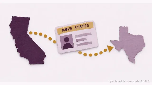Cut-paper collage illustration for “How to Transfer a Special Education Teaching License to Another State” — Special Education Classroom Desk